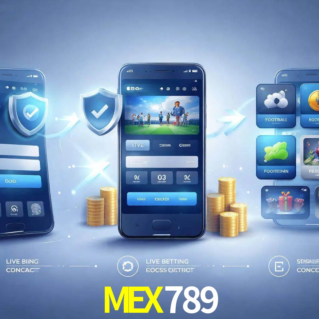 Pasos de acceso a la app MEX789 en pantalla de teléfono móvil